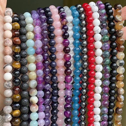 Natural gemstone beads - beads, tiger