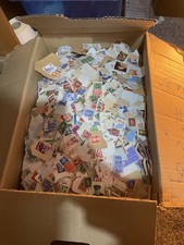 7,646kg BOX OF GB STAMPS ON & OFF PAPER.