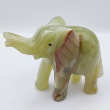 Onyx Elephant Figurine Green &