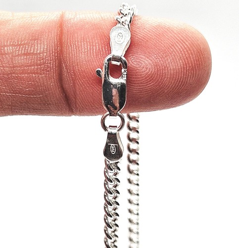 Silver chain necklace - chain, curb