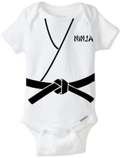 Ninja Baby Gi Uniform Authentic Gerber Onesie -Martial Arts Karate Funny Costume