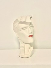 Art Deco Style Bust Named Irmgard By Lindsey B. 1984 Bust With Red Lips