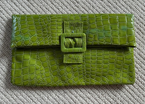 Capiz green clutch bag - green, :