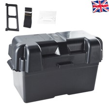 Leisure Battery Box Large With Straps Caravan Camper Boat Motorhome Black UK