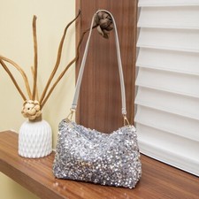 Ladies Sequin Handbag Evening Purse Sequins Shoulder Bag Clutch for Wome