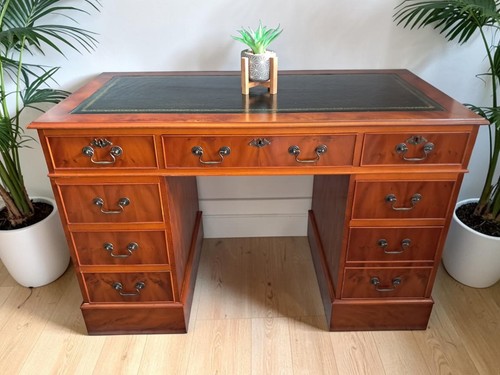 Antique twin pedestal desk - antique,