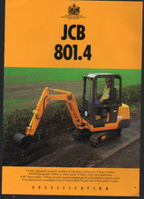 JCB "801.4" Mini Digger Excavator Brochure Leaflet