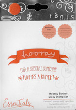 Tonic Studios Hooray Banner Stamp & cutting die set for cardmaking, scrapbooking