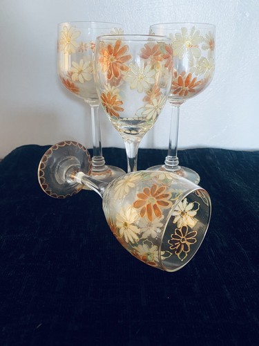 Hand painted wine - painted, glass