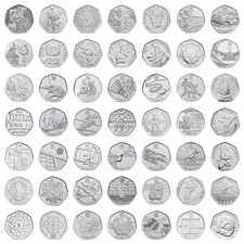 50p coins fifty pence - pence, kew