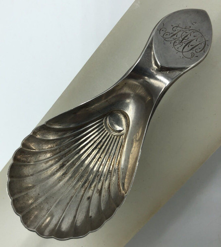 Rare early silver caddy - rare, spoon