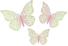 3D Adhesive Butterflies x 12 -