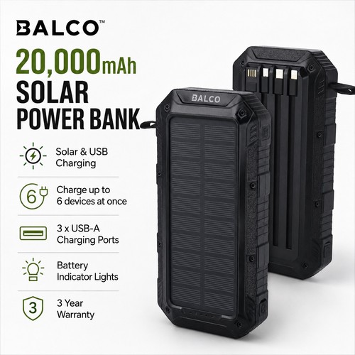 Balco 20000mah solar power - balco,
