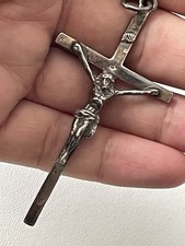 3” Chester 1926 solid Silver large Crucifix B Muller & Son (Berthold Muller) 