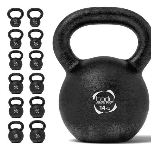 Cast iron kettlebells 14kg - iron,