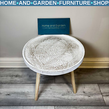 Small Wooden Side Table Vintage Plant Stand Retro Sofa Round End Table Furniture