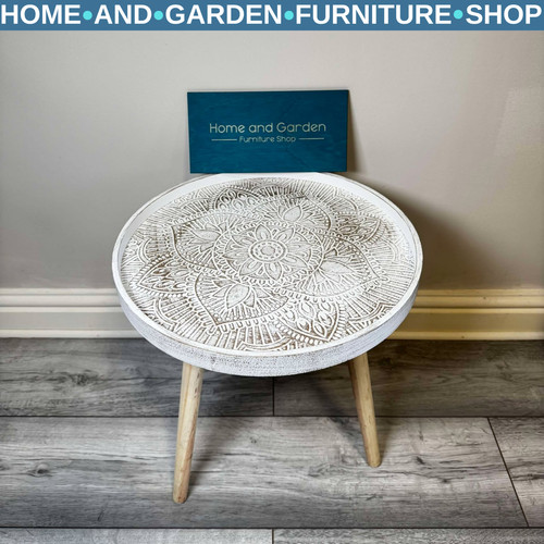 Small wooden side table - side,