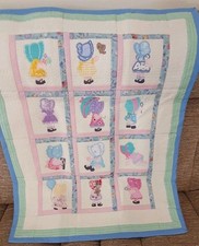 Handmade patchwork quilt/playmat with machine Appliqued sun bonnet babies Theme