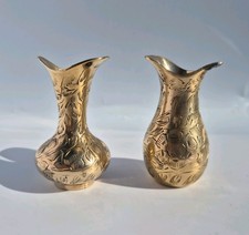 Vintage brass bud vases - vintage,