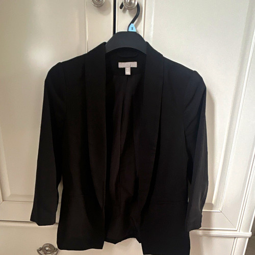Women black open front - black,