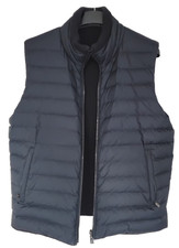 Corneliani Gilet Mens Goose Down REVERSIBLE Navy Padded Sleeveless Jacket IT 48
