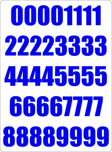 Number sheet sticker vinyl