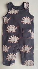 Baby Boys Marks Dinosaur Romper Soft Fleece Lined Cotton Romper Dungarees NEW