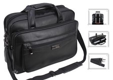 Mens Laptop Bag Briefcase Messenger Office Work Shoulder Bag Faux Leather 624