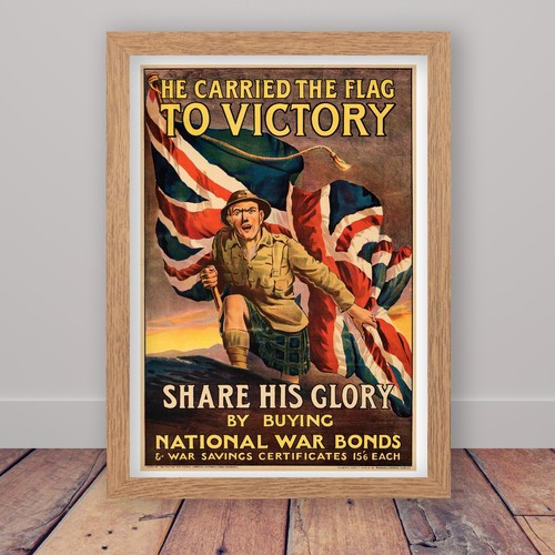 Framed vintage ww1 british - framed,
