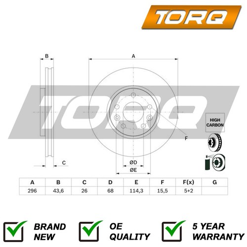 Brake disc front rear torq - disc,