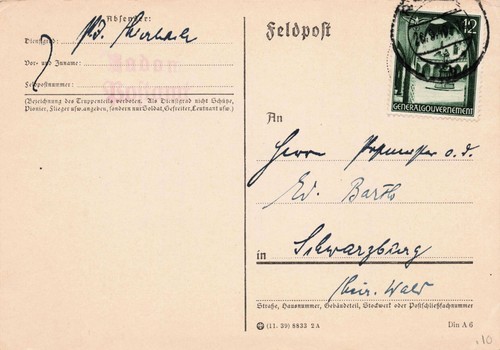 1940 postcard wwii feldpost - wwii,