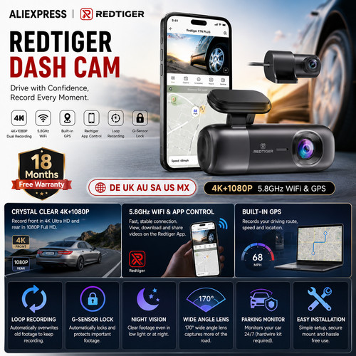 Redtiger dash cam front - f9,