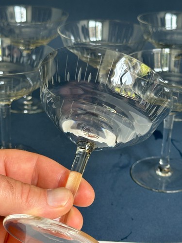 Champagne coupes engraved - 6, in