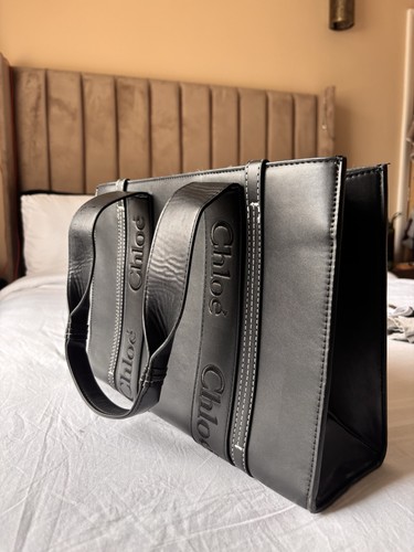 Chloé black leather tote bag - chloé,
