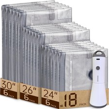Vacuum Storage Bags for Travel with Rechargeable air Pump, 18 Pack Carry-on S...