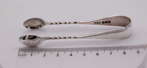 Sterling silver sugar tongs - silver,