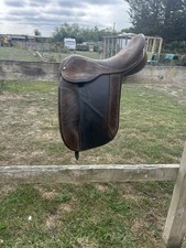 Fylde Marjorie 17" Brown Suede English Leather Wide Show Saddle