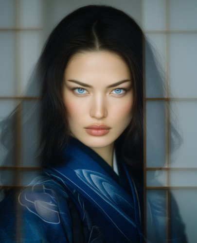 Blue eyed woman robe - blue-eyed,