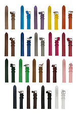 Ladies Men's High Quality Leather Watch Strap 20 Colours 12mm - 26mm