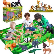 INNOCHEER Safari Animals Figures Toys, Realistic Wild Zoo Animals Figurines with