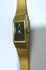 Seiko Watch Vintage Gold Tone Rectangular Dial Women’s Quartz