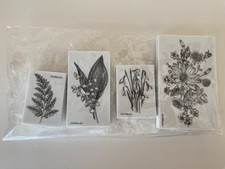 Set of 4 La Blanche 'Flowers' Silicone Stamps - Fern/Lily of Valley/Snowdrops
