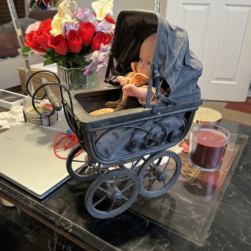 Vtg victorian doll carriage - vtg,