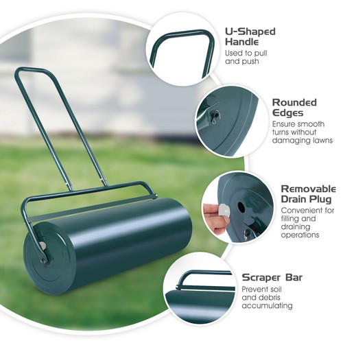 63l steel garden lawn roller - 63l,