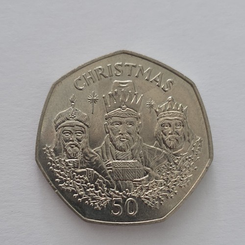 1988 gibraltar christmas 50p - gibraltar,