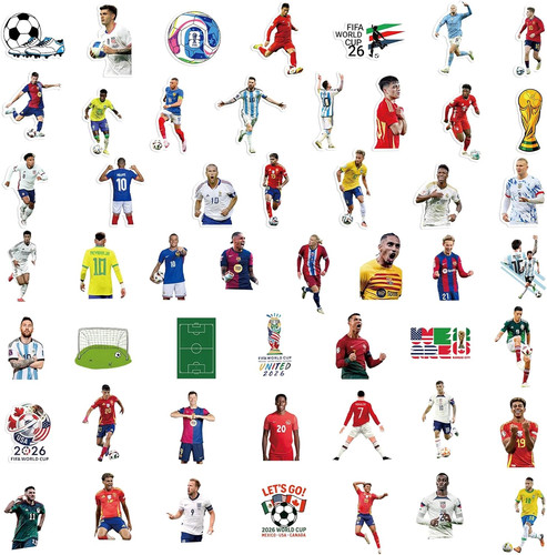 Pcs football star stickers - 50,