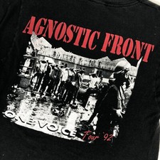 Vintage Agnostic Front One Voice Tour 92  Black All Size t-men  Shirt