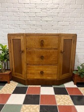 Old Oak Corner Unit Art Deco Style Vintage Retro Furniture