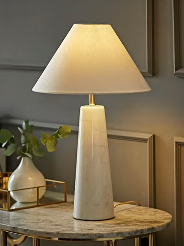 White marble base - base, lamp