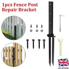 Heavy Duty Steel Fence Post Repair Kit - Anchor Brackets & Ground Spike UK